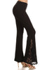 Bell Bottoms Yoga Pants Black Lace Detailed Flare