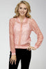 Lace Baseball Jacket Light Pink White