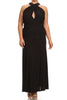 Plus Size Sleeveless Magic Transformer Maxi Dress Black