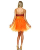 Sequin  Cocktail Babydoll Party Dress with Florette Orange