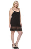 Plus Size Full Slip Dress with Lace Details Black
