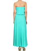 Strapless Elastic Waist Maxi Dress Taupe