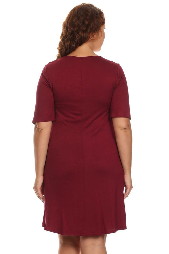 Plus Size Dresses with Sleeves with Pockets Gray