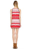 Red Stripe 3 Tunic Dress with Navy Polka Dot Shoulder Bow