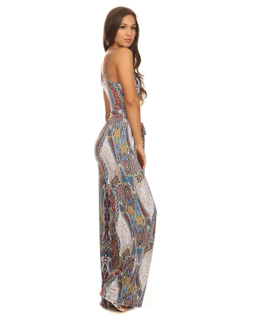 Jumpsuit Romper Paisley Ivory Blue