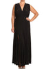 Plus Size Sleeveless Magic Transformer Maxi Dress Black