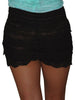 Brown Lace Scalloped Shorts