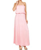 Strapless Elastic Waist Maxi Dress Baby Pink