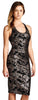 Shimmery Strappy Racerback Bodycon Dress with Paisley Print