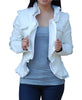 Womens White PU Faux Leather Jacket