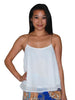 Blouses Sleeveless Top Chain Back White