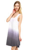 Dip Tie Dye Dress Tank Sleeveless Mini Dresses White Charcoal