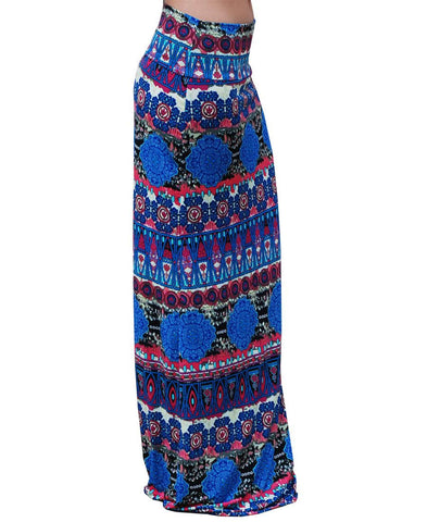 Maxi Skirt Blue Pink Asian Tribal Native
