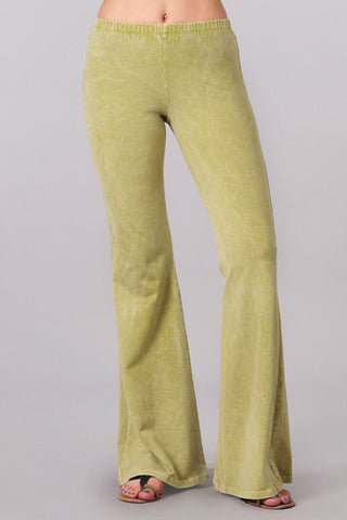 Bell Bottoms Denim Colored Yoga Pants Pear Green