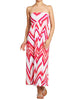 Maxi Skirt Convertible Dress Hot Pink Chevron