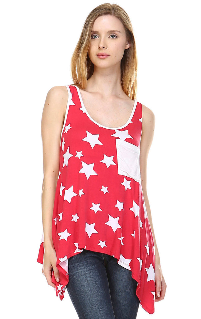 Patriotic Shirt Tank Big Star Patterns Big Star Red White