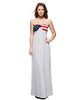 Strapless Elegant American Flag Bust Stars and Stripes Maxi Dress Heather Gray