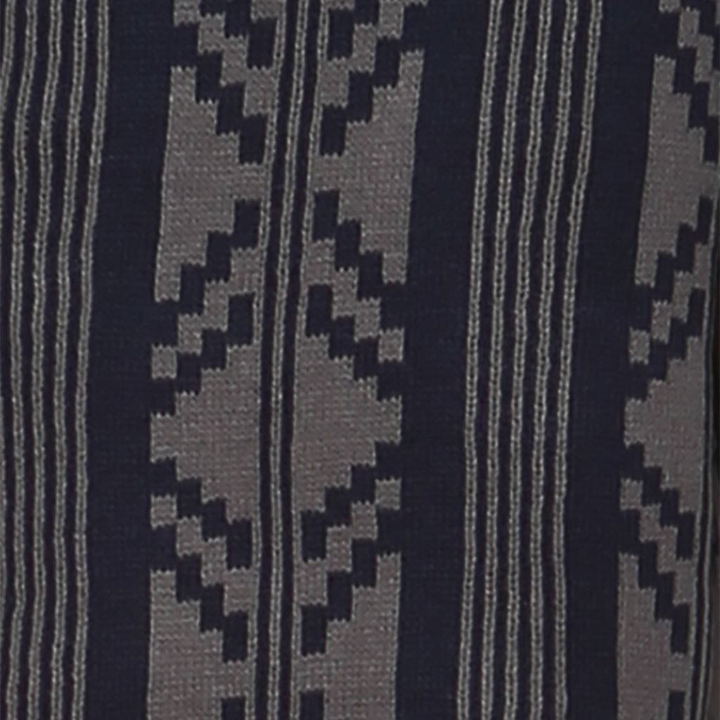Long Trench Cardigan Tribal Sweater Geometric Navy Blue