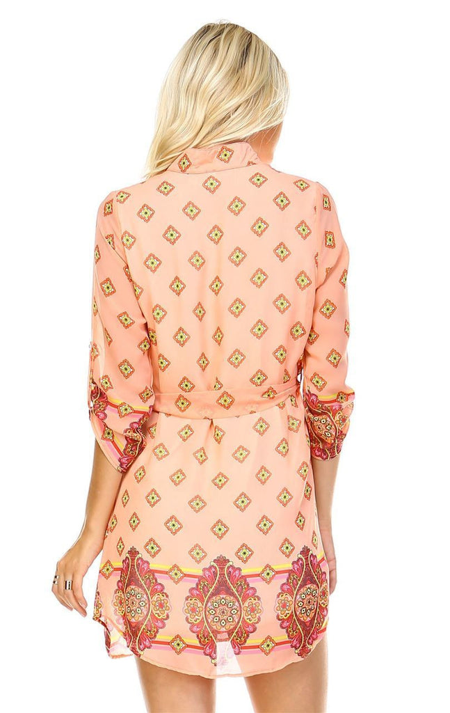 Tunic Top Blouse Pink Coral
