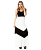 Colorblock Chevron Maxi Dress Black/White
