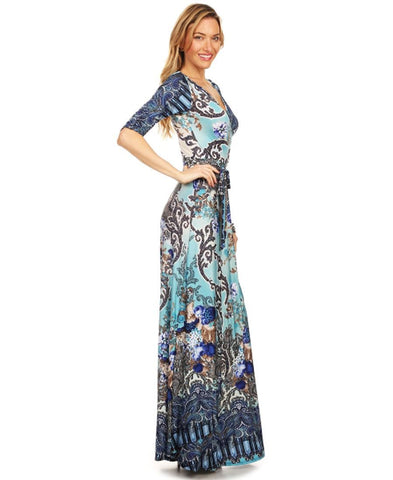 Maxi Dress with Sleeves Bombshell Blue Two
