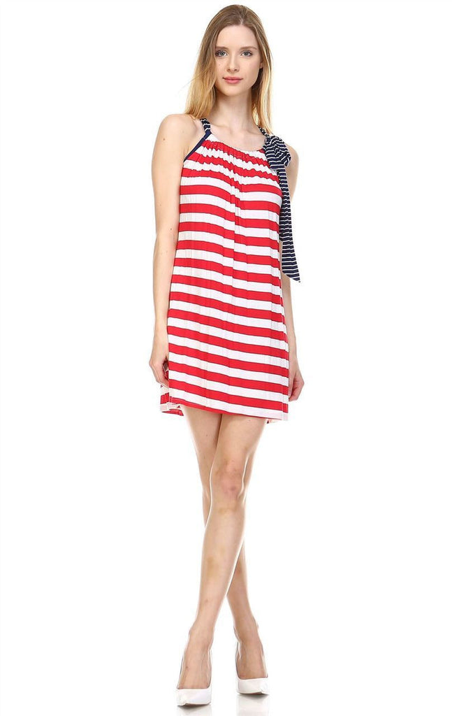 American Flag Dress Navy Striped Bow Red Stripes 1