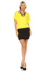 Loose Top Bodycon Skirt Mini Dress Yellow Black