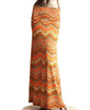 Wave Haze Orange Foldover Maxi Skirt