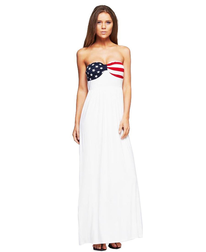 american flag prom dress Women's Print Sleeveless Vintage Elegant Pleated Evening Party A-Line Swing Red And Blue Gown Patriotic