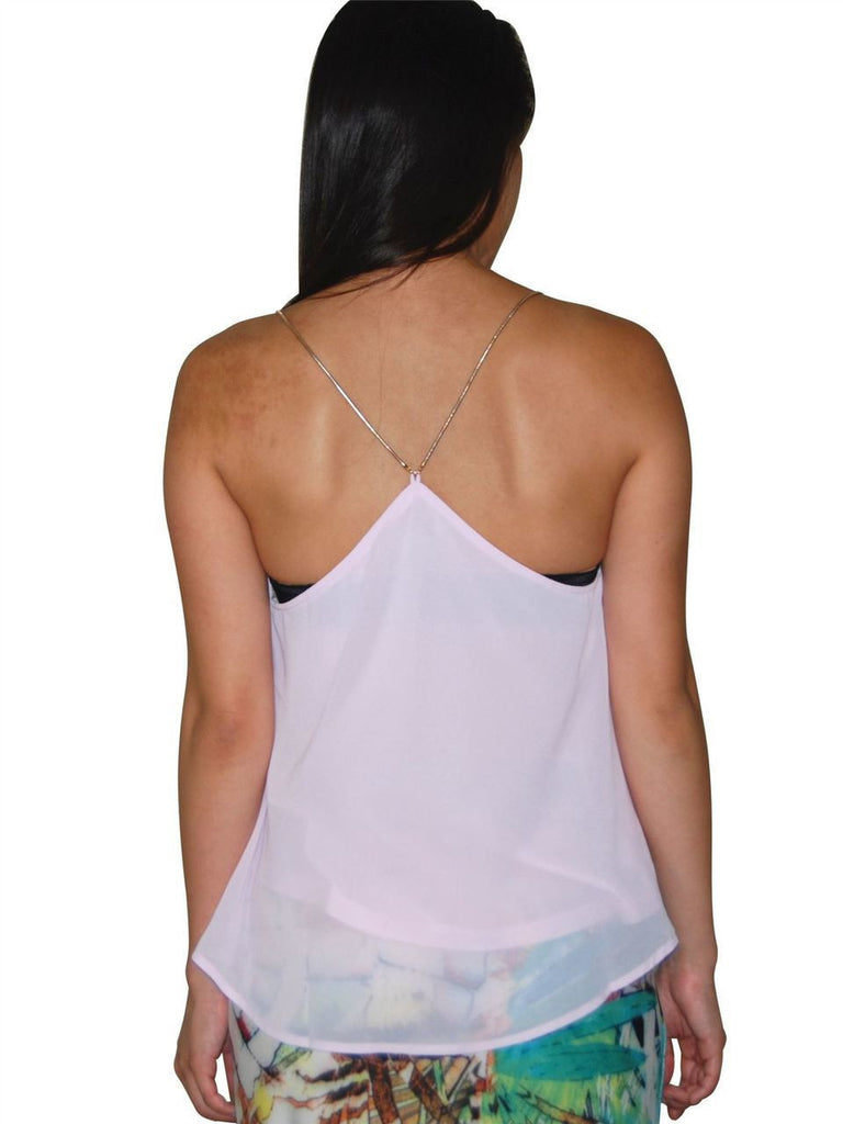 Blouses Sleeveless Top Chain Back Pink