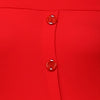Plus Size Off Shoulder Bodycon Cocktail Dress Button Red