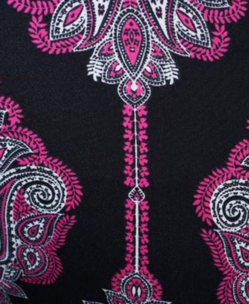 Flourish Black Pink Foldover Maxi Skirt