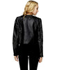 Womens Faux Leather Shell Stylish Black 3 Zipper Jacket