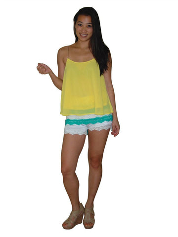 Blouses Sleeveless Top Chain Back Yellow