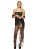 Strapless Sequin Prom Dress with Black and Gold Mesh Overlay PLUS
