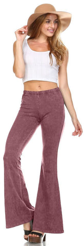 Bell Bottoms Denim Colored Yoga Pants Mauve