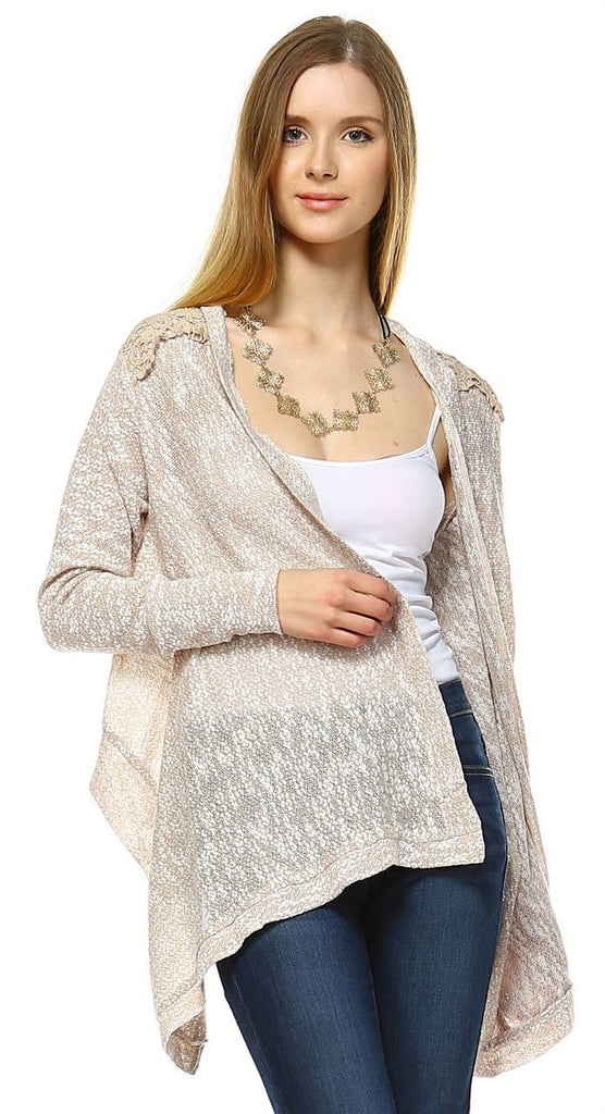 Lace Cardigans Crochet and Knit Taupe
