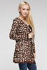 Open Front Oversized Fringe Cardigan with Leopard Brown Gold SM