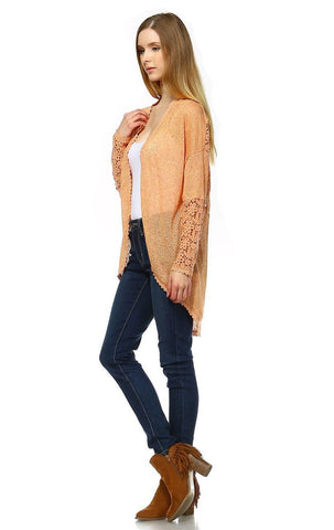 Lace Cardigans Crochet and Knit Apricot