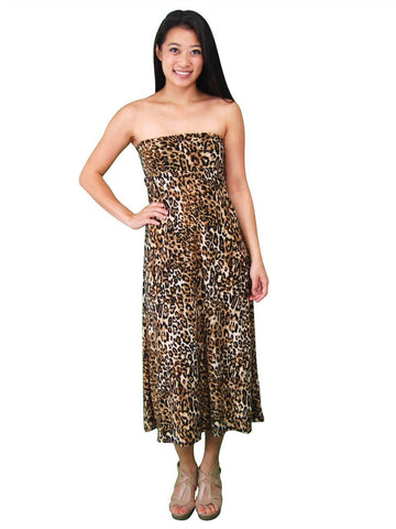 Leopard Gold Black Tan Foldover Maxi Skirt