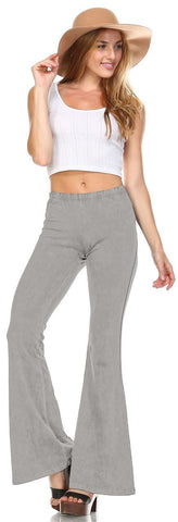 Bell Bottoms Denim Colored Yoga Pants Light Gray