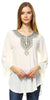 Embroidered Shirt with Long Sleeves with Button Accents Cream