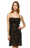 Party Cocktail Dress Strapless Lace Leopard Brown S