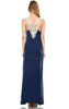 Lace Maxi Dress with Crochet Details Navy