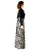 Long Sleeve Scoop Neck Black Minimalist Baroque Style Maxi Dress