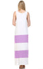 Racerback Maxi Dress Sleeveless White Lavender