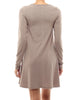 Tunic Top Long Sleeve Trapeze Dress Taupe