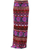 Maxi Skirt Pink Coral Asian Tribal Native