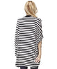 Striped Black White Doleman Open Front Cardigan