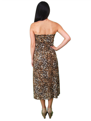 Leopard Gold Black Tan Foldover Maxi Skirt